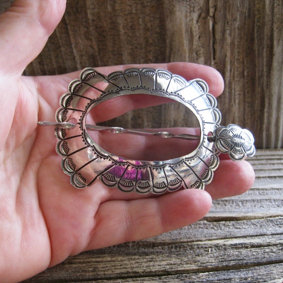 NAGUAL STERLING HAIR STIK Navajo Sterling 3 1/2 main image 3