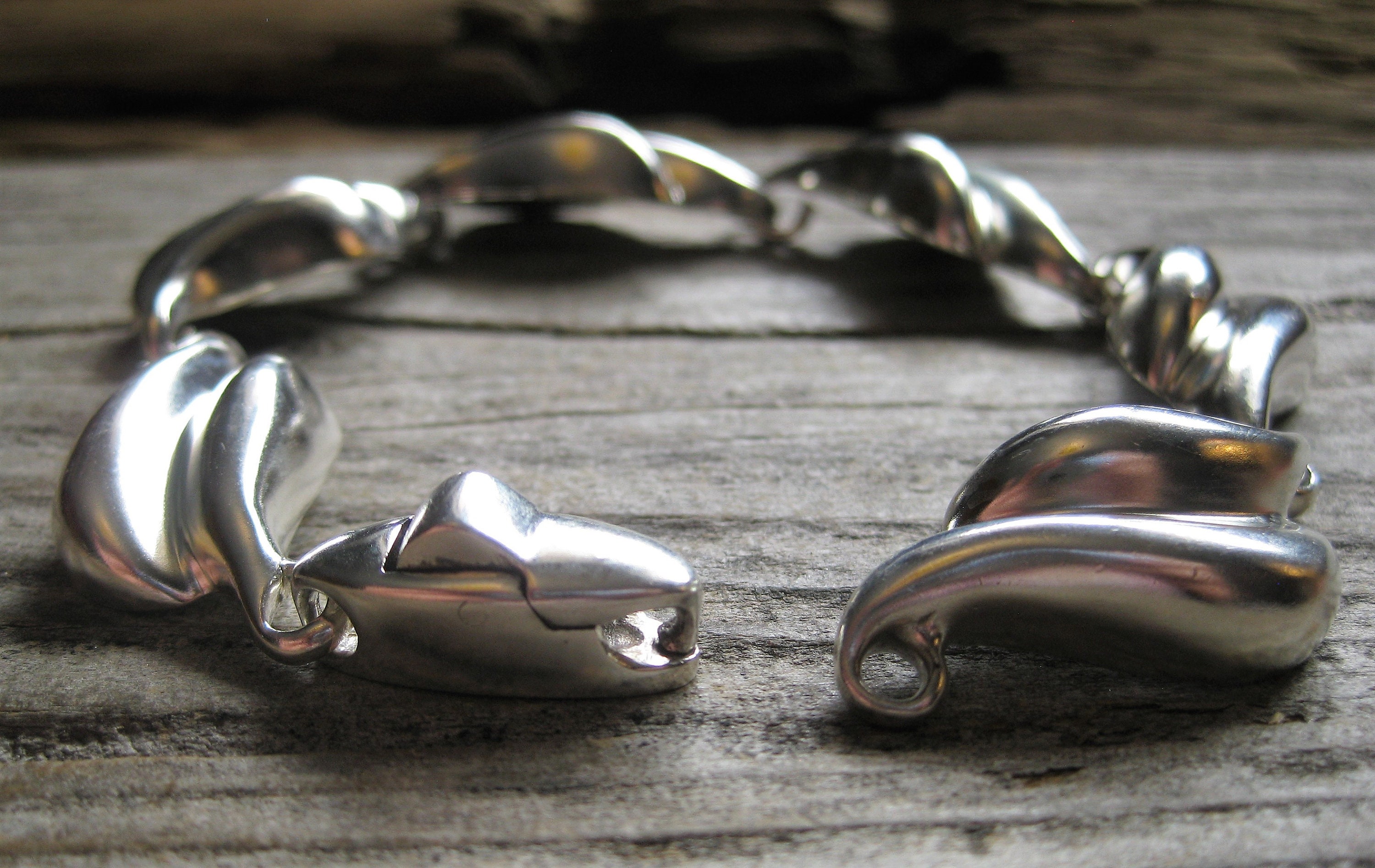 Ca. 1970 8.5 Heavy STERLING Link 3/4 Wide BRACELET, Collectible 
