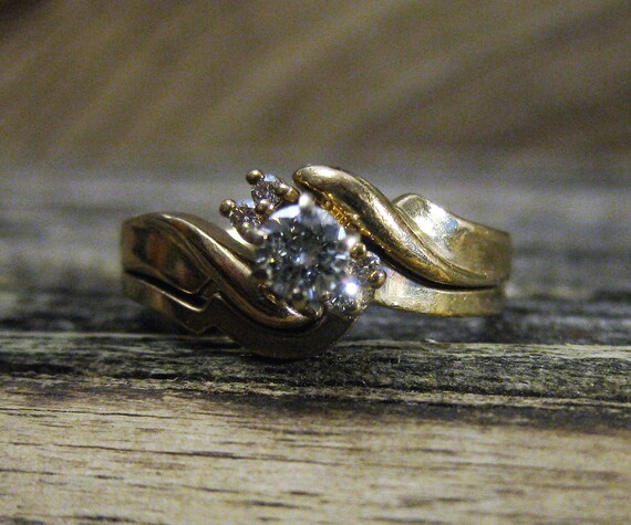 1/4 carat WEDDING SET DIAMOND engagement ring, 14… - image 3