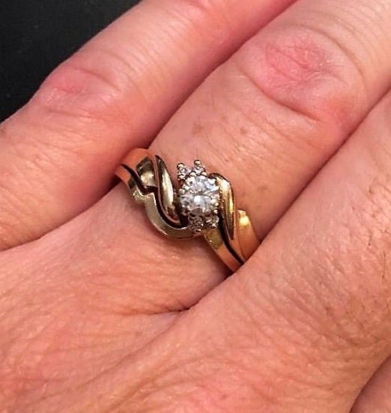 1/4 carat WEDDING SET DIAMOND engagement ring, 14… - image 1