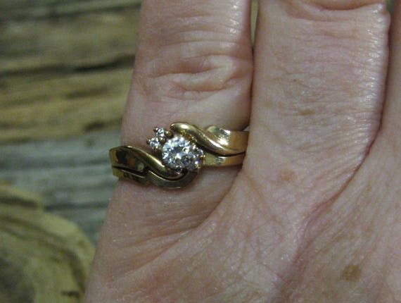 1/4 carat WEDDING SET DIAMOND engagement ring, 14… - image 5