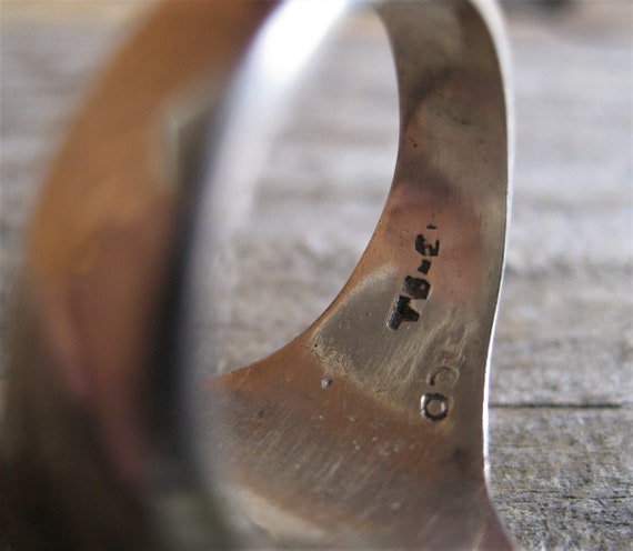 solid STERLING elongated WAVE RING. size 8. Wide,… - image 8