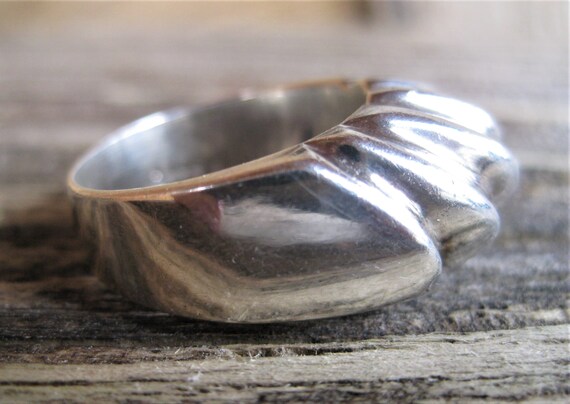 Solid STERLING wave DOME RING, size 7.5 . Taxco a… - image 6