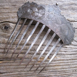 Antique Silver-Tone Decorative Hair Pick with Ball Accents Vintage Sterling Silver Hair Picks - Etsy main image 4