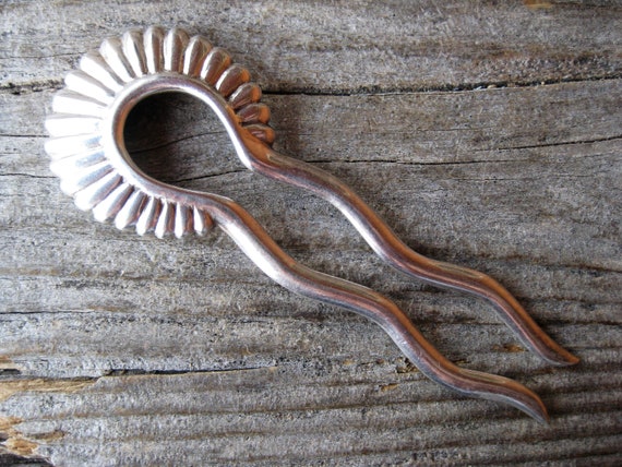 Navajo Sterling Hairpin 4 1 4 Bun Holder Hair Comb Pin Etsy