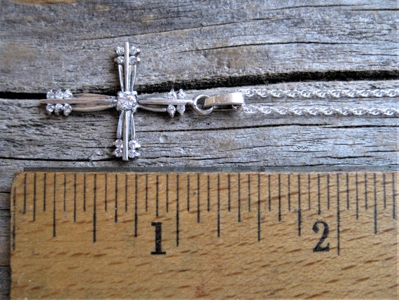 ca. 1950 sterling 19 DIAMOND CROSS crucifix PENDA… - image 5