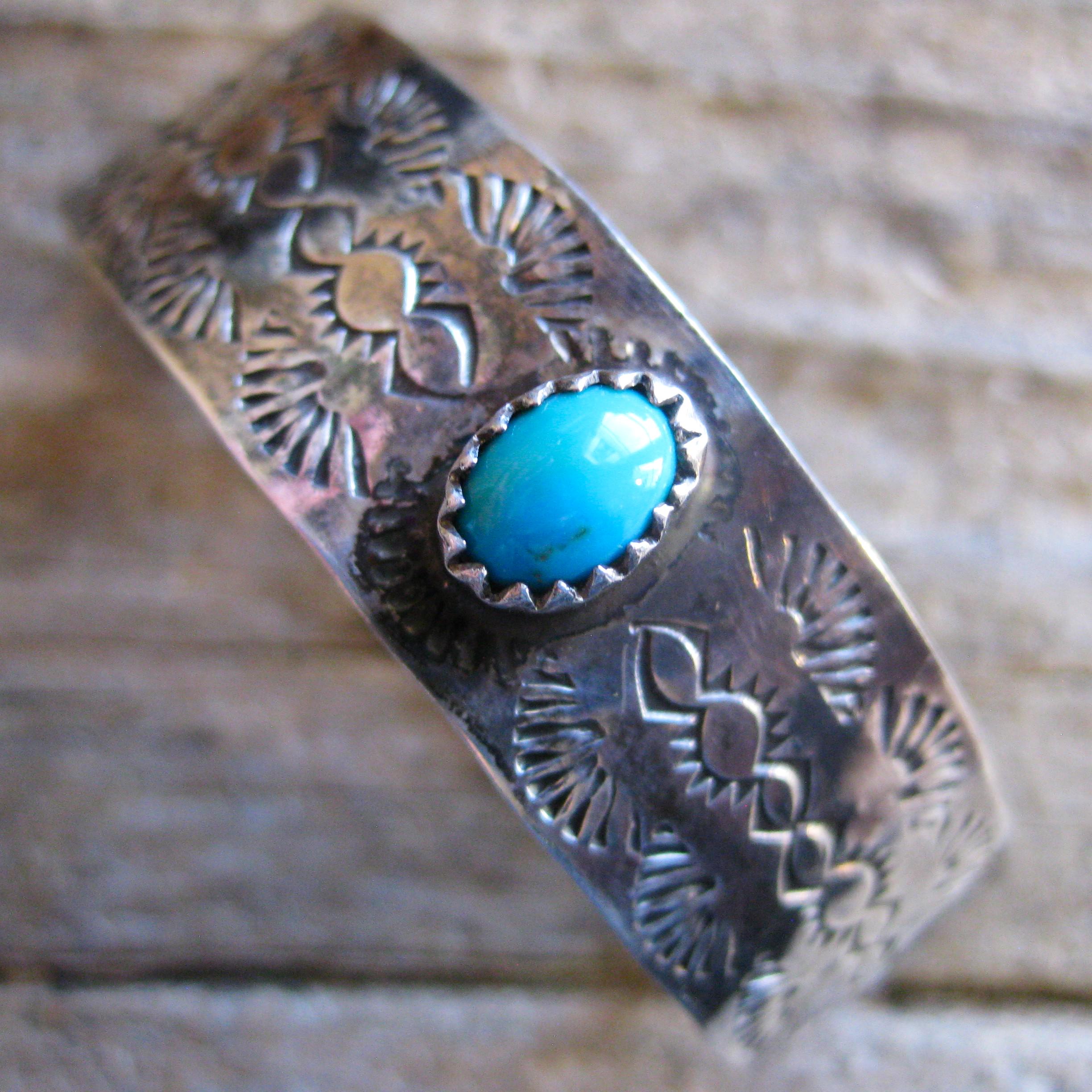 Silver Turquoise Ponytail Holder - Etsy