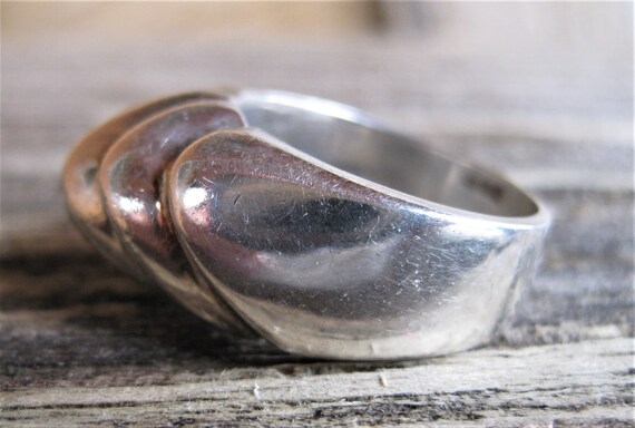 Solid STERLING wave DOME RING, size 7.5 . Taxco a… - image 4