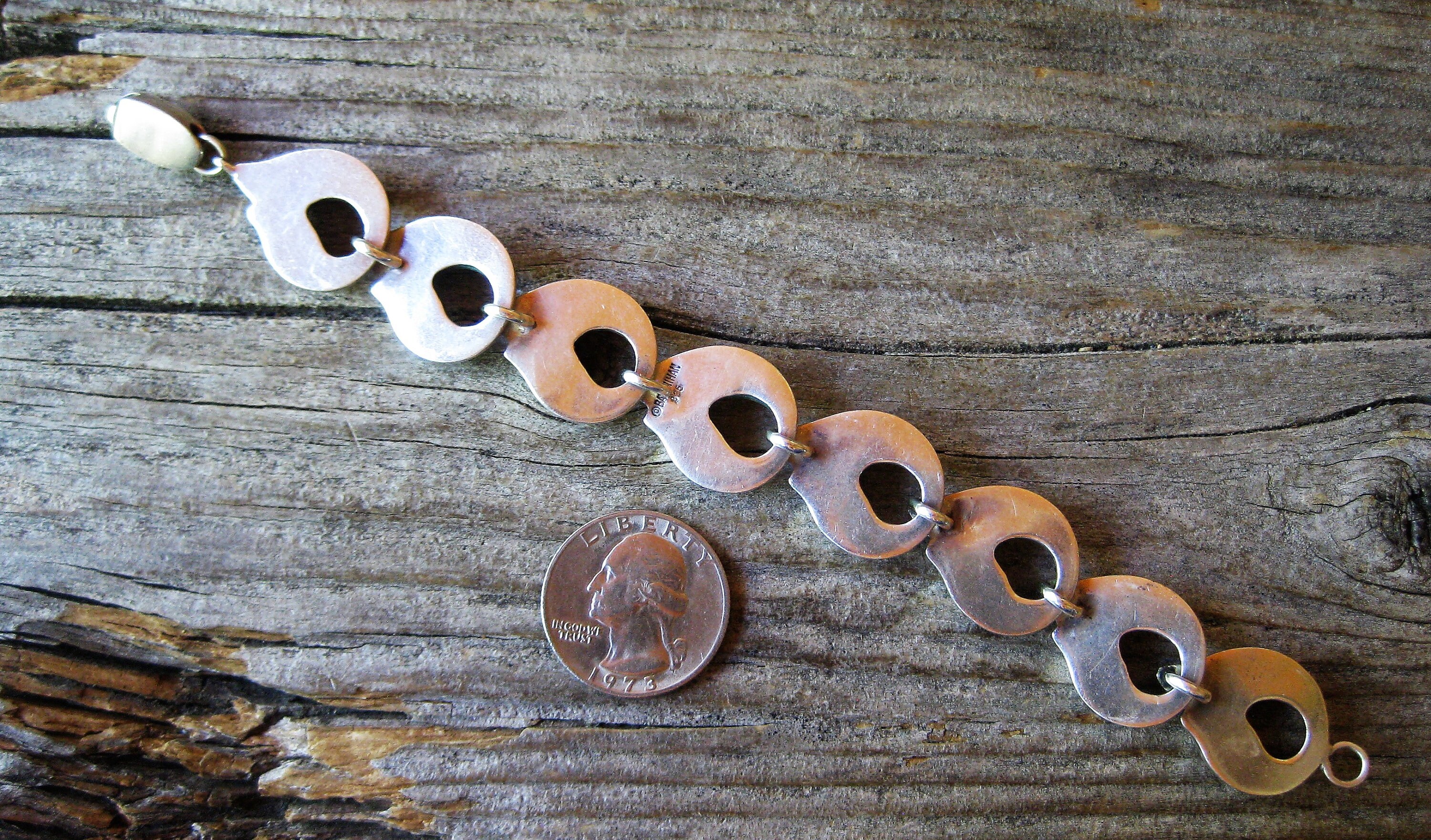 70-80’s BAYANIHAN SV925 LINK BRACELET Ca 1970 BAYANIHAN LINK BRACELET, Sterling Silver