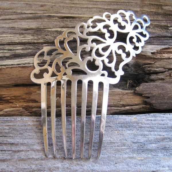 Épingle à cheveux STERLING antique 1850 5 1/4 po. porte-peigne à fourche porte-chignon, robuste pour tous les types de cheveux. Objet de collection de qualité reconnaissable. Mariage nuptiale.