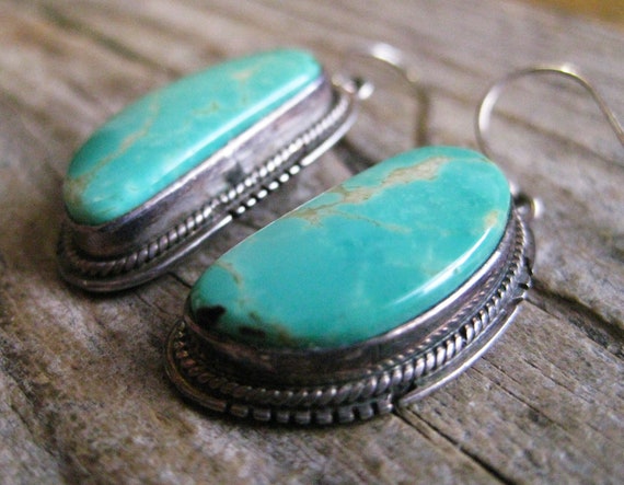 Navajo TURQUOISE 1 1/2" dangle Earrings. Recogniz… - image 3