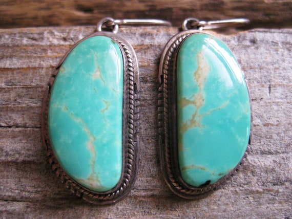Navajo TURQUOISE 1 1/2" dangle Earrings. Recogniz… - image 9