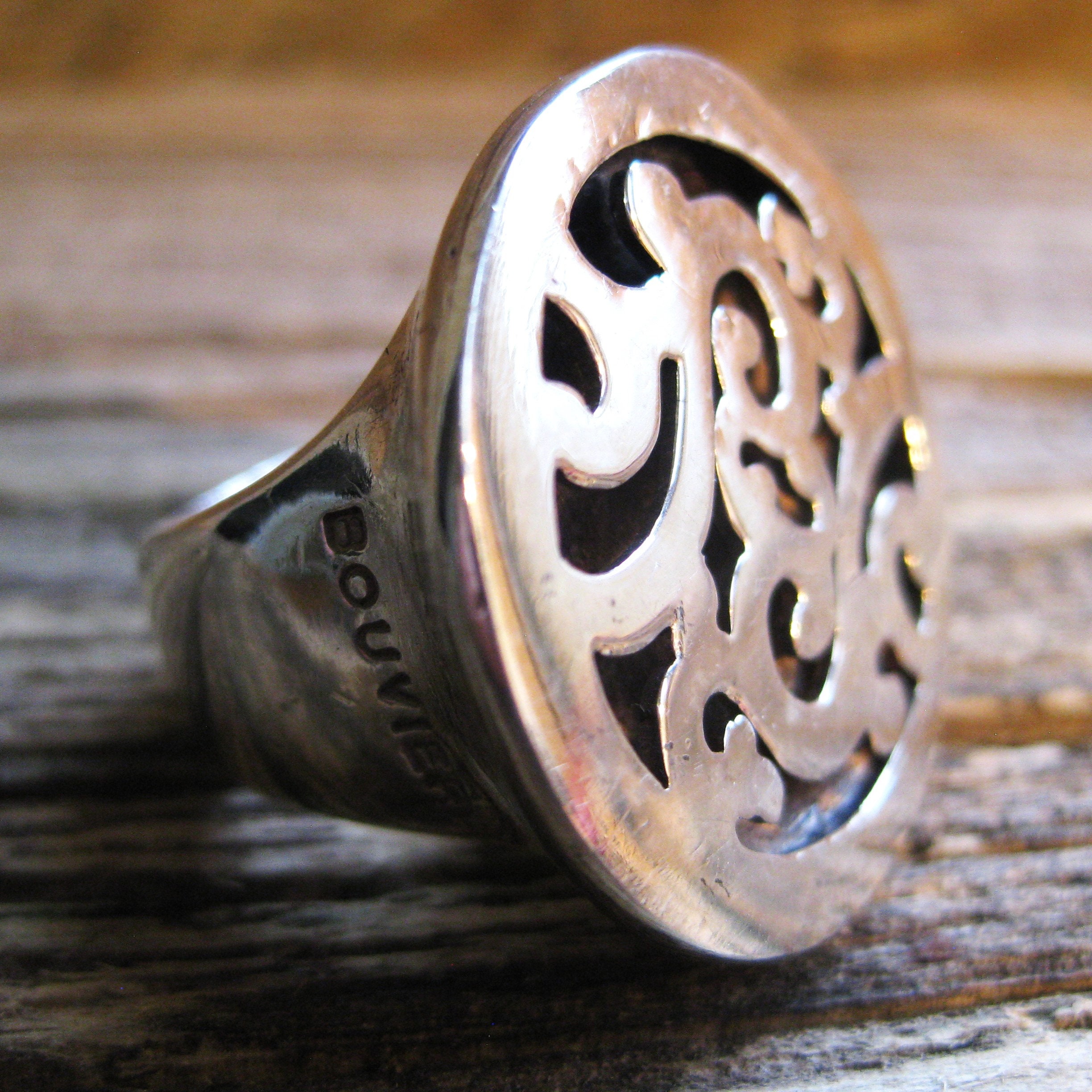 Unisex Design Chunky STERLING RING, Sz 8. Heavy Silver