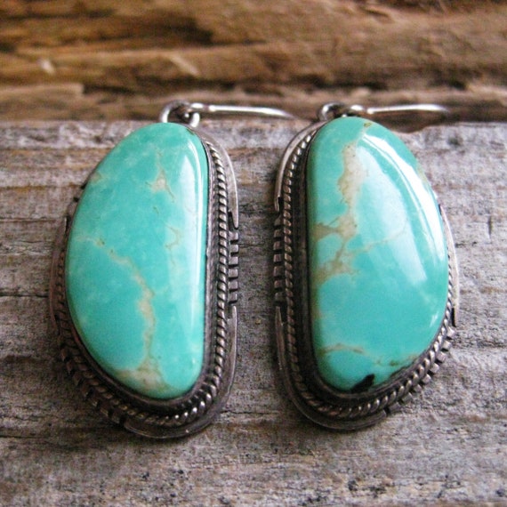 Navajo TURQUOISE 1 1/2" dangle Earrings. Recogniz… - image 1