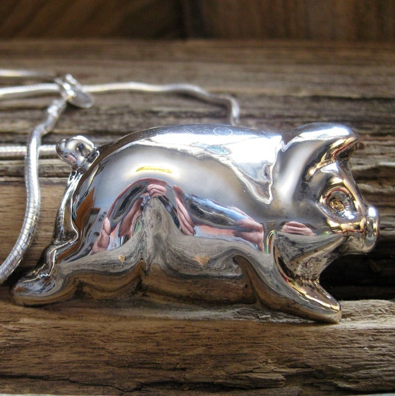 When pigs fly! Unique 2 1/2 inch sterling silver P