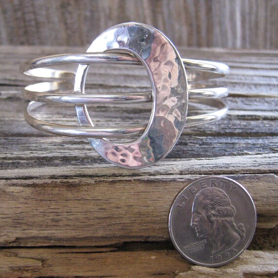 signed Optical illusion design BOLD sterling 7 1/… - image 3