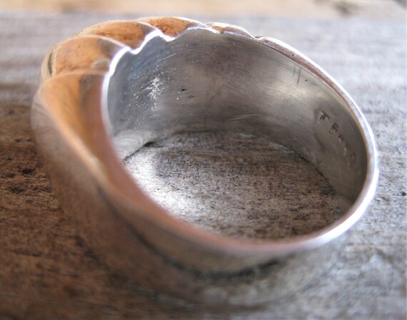 Solid STERLING wave DOME RING, size 7.5 . Taxco a… - image 3