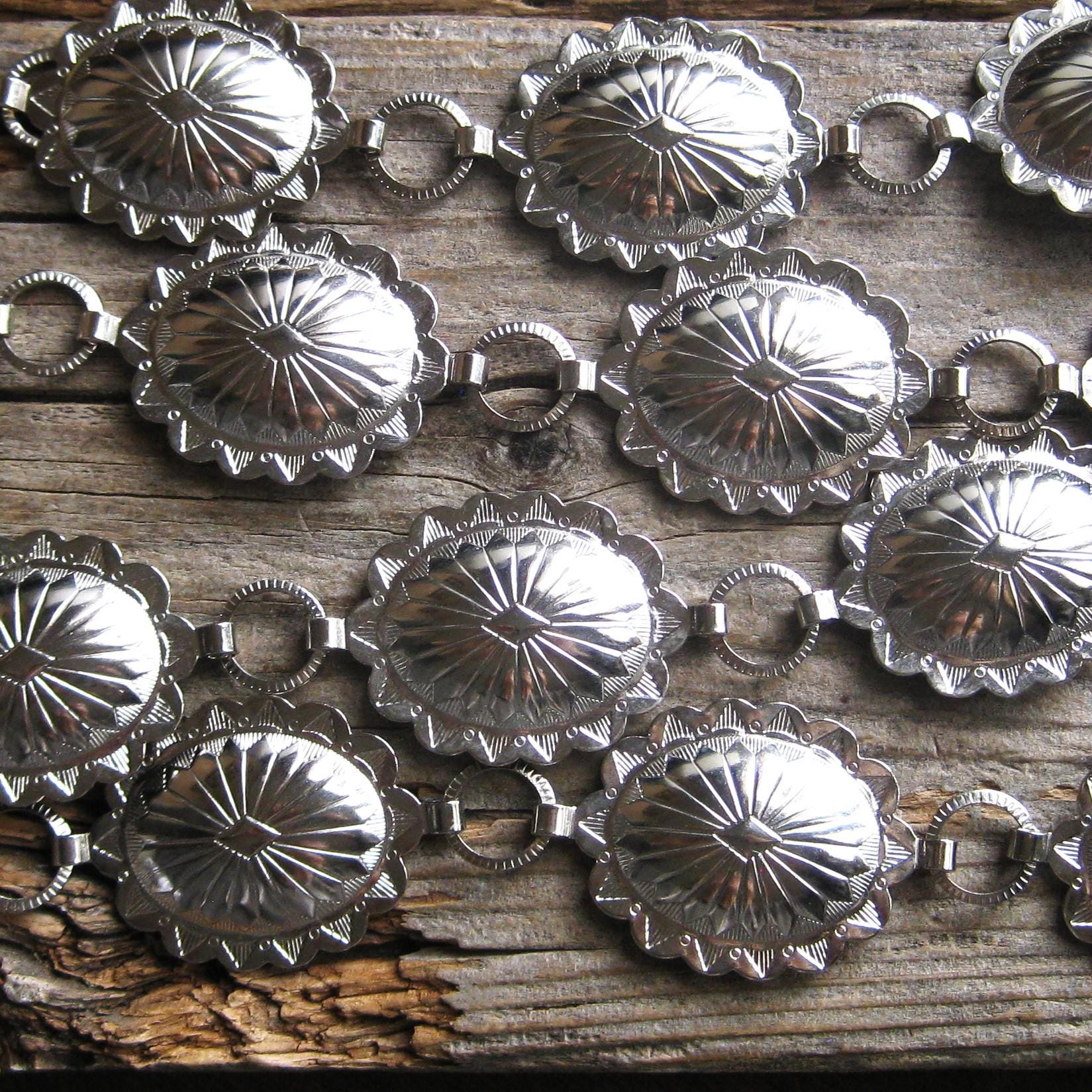 Vintage Sterling Silver Concho Belt - Etsy display picture 2