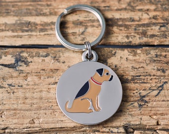 personalised dog tag keyring