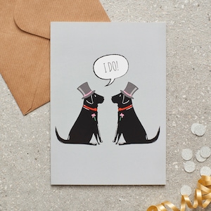 Black Labrador Gay Wedding / Tarjeta de unión civil