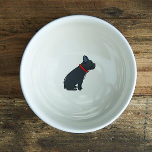 French Bulldog ceramic dog food / water bowl image 2