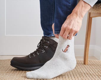 Embroidered Boxer Dog Wool Socks – Gift for Dog Lovers