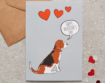 Beagle Valentine's Day card