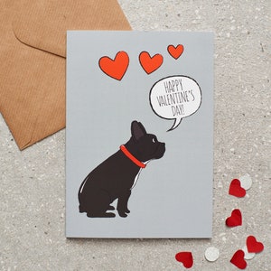 Französische Bulldogge Valentinstagskarte
