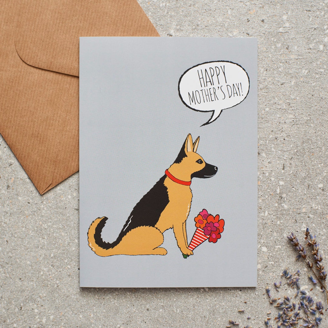 German Shepherd / Alsatian Mother's Day Card - Etsy Canada