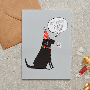 Black Labrador Happy Birthday Dad Card