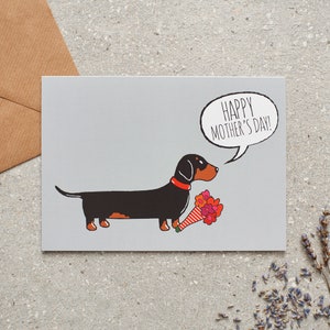 Tarjeta del Día de la Madre Dachshund / Sausage Dog