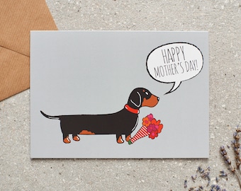 Dachshund / Sausage Dog Mother's Day card