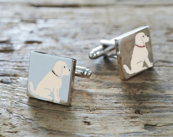 Apricot Cockapoo / Labradoodle cufflinks