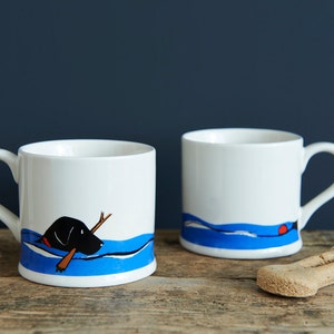 Swimming Black Labrador mug image 2