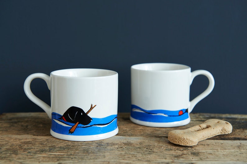 Swimming Black Labrador mug image 2