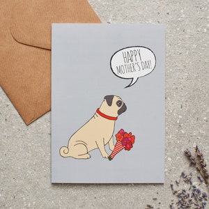 Mops Muttertagskarte