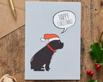 French Bulldog Christmas card