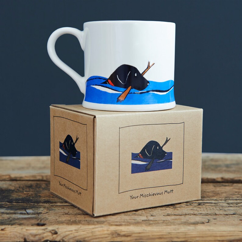 Swimming Black Labrador mug image 3