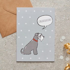 Grey Schnauzer Congratulations card