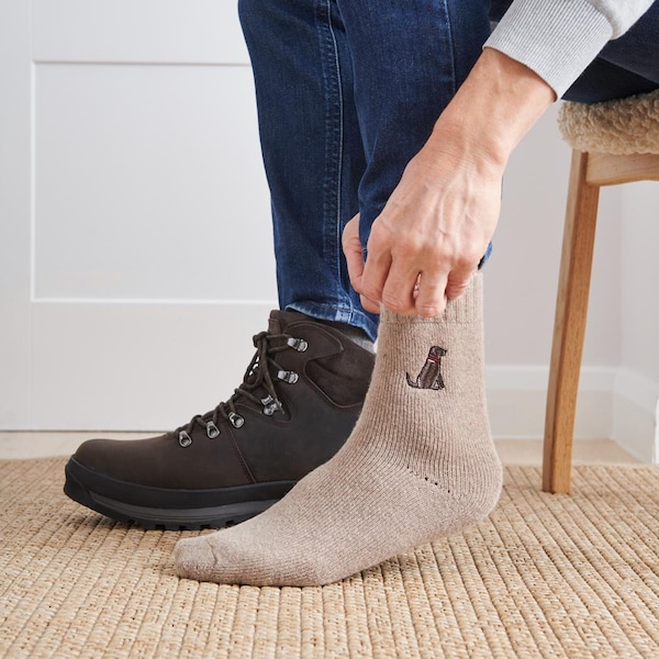 Chocolate Labrador Wool Socks - Gift for Dog Walkers & Labrador Lovers