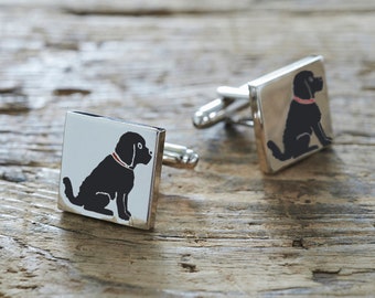 Black Cockapoo / Labradoodle cufflinks