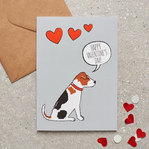 Tarjeta del día de San Valentín de Jack Russell