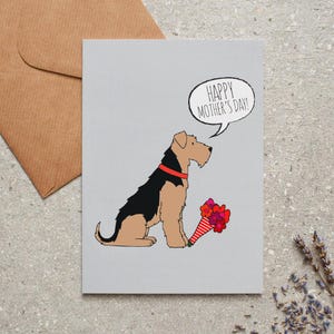 Airedale / Lakeland / Welsh Terrier Mother&#39;s Day card