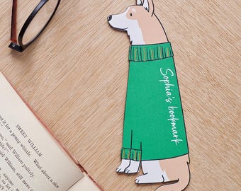 Corgi Dog Bookmark - Personalised Option