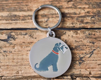 Schnauzer (Grey) dog tag / keyring