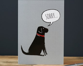 Sorry black labrador card