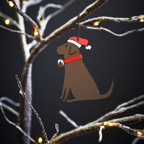 Choc Labrador 'Happy Easter' Christmas Tree Bauble Decoration Gift AD-CBR1DA1CB 