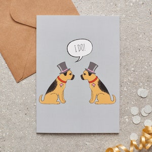 Border Terrier Gay Hochzeit / Lebenspartnerschaft Karte