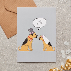 Border Terrier Hochzeitskarte