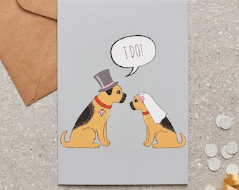 Border Terrier Wedding card